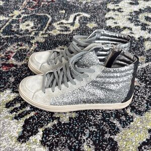 P448 glitter hi top sneakers, size 38